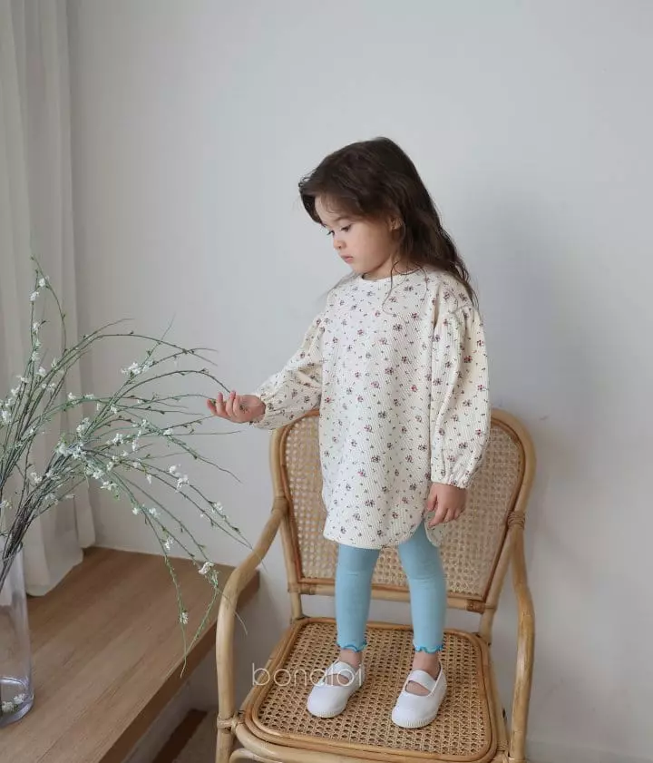 Bonaloi - Korean Children Fashion - #kidsshorts - Nobe Waffle Long Tee - 8