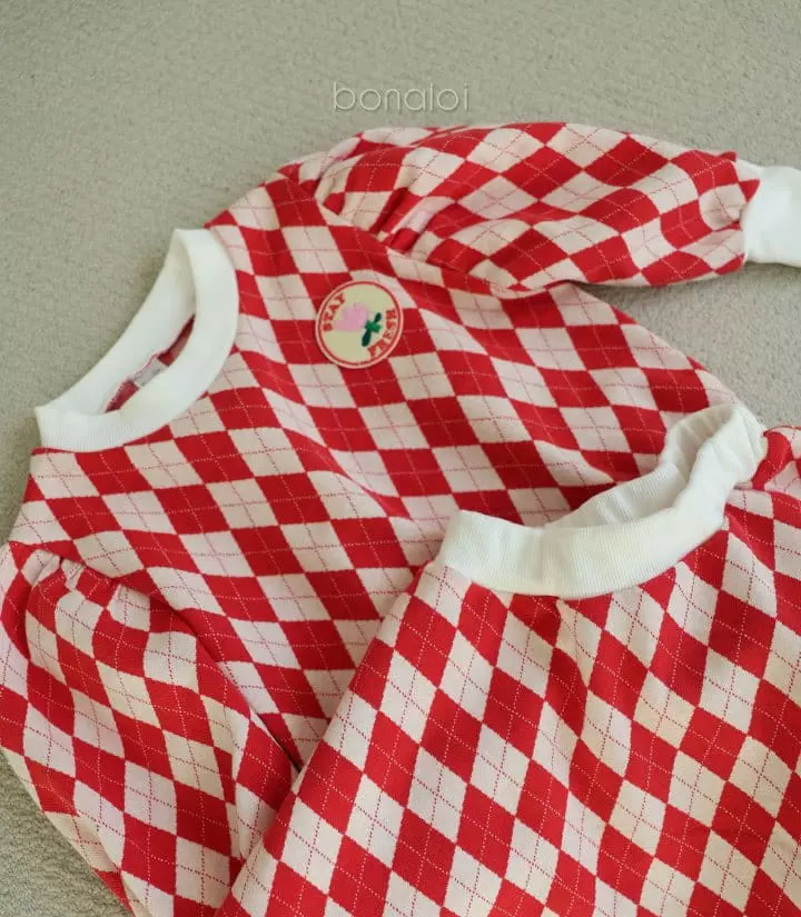 Bonaloi - Korean Children Fashion - #kidsstore - Dia Top Bottom Set - 4