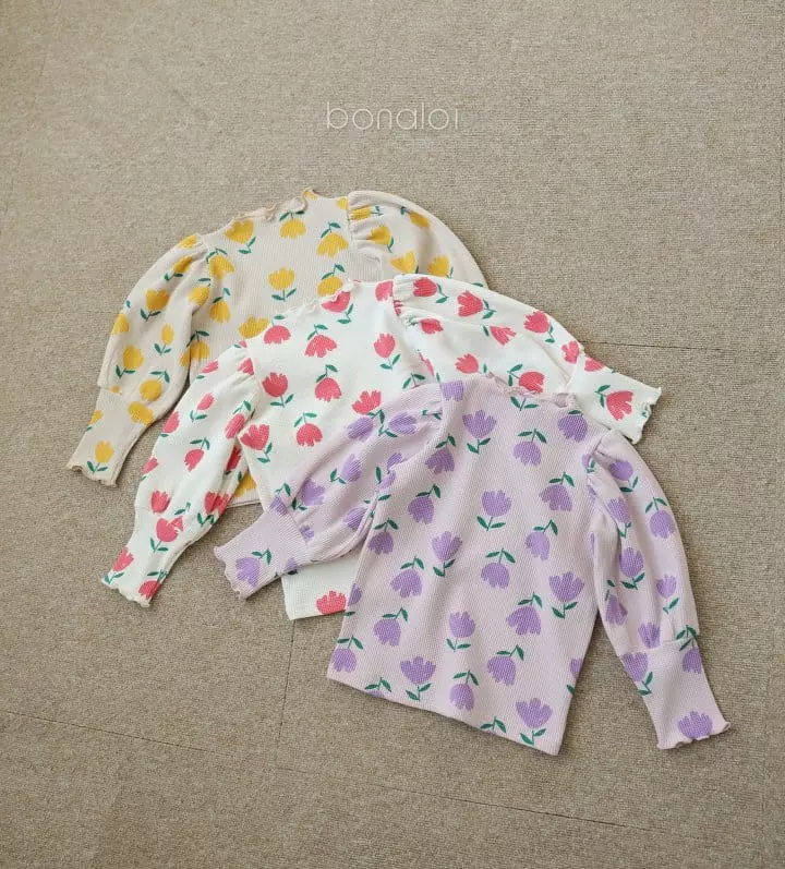 Bonaloi - Korean Children Fashion - #kidzfashiontrend - Tulip Waffle Tee - 2