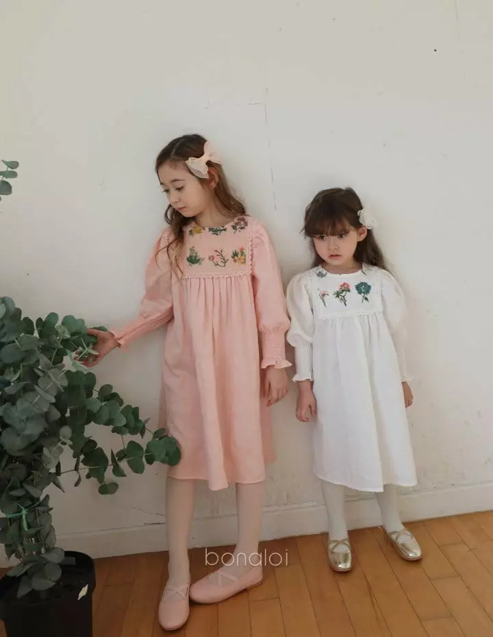 Bonaloi - Korean Children Fashion - #littlefashionista - Botanic Smocked One-piece - 7
