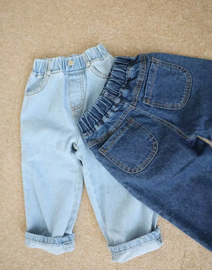 Bonaloi - Korean Children Fashion - #magicofchildhood - Basic Denim Baggy Jeans