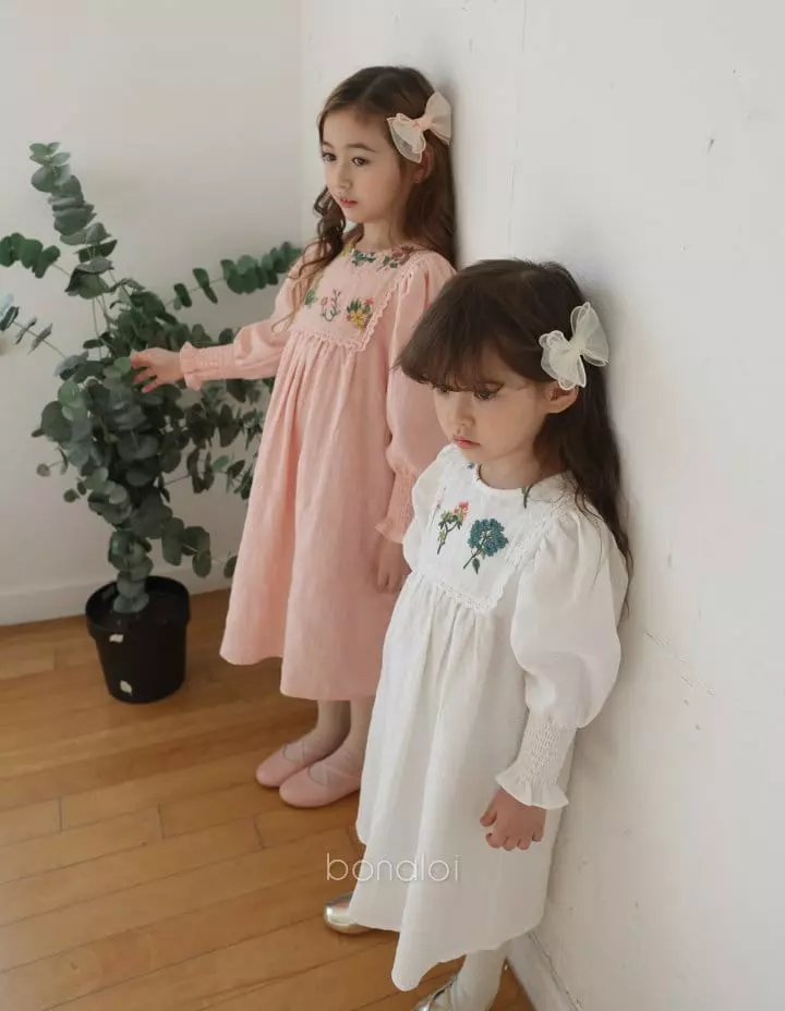 Bonaloi - Korean Children Fashion - #prettylittlegirls - Botanic Smocked One-piece - 10