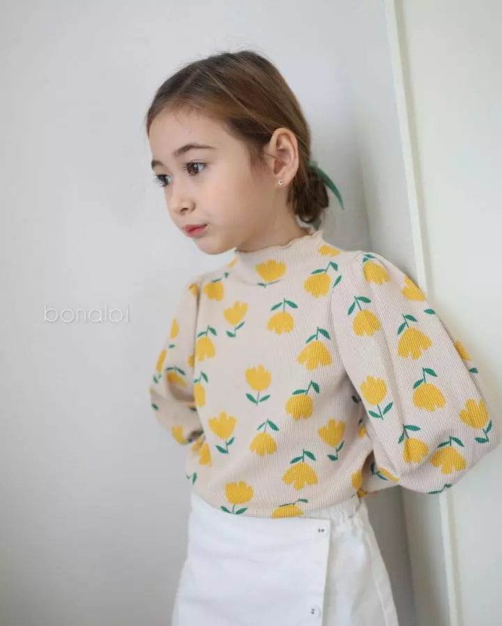 Bonaloi - Korean Children Fashion - #stylishchildhood - Tulip Waffle Tee - 10