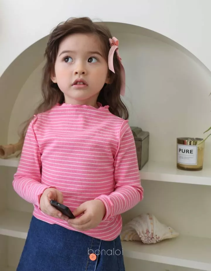 Bonaloi - Korean Children Fashion - #stylishchildhood - Stripes Tee - 7
