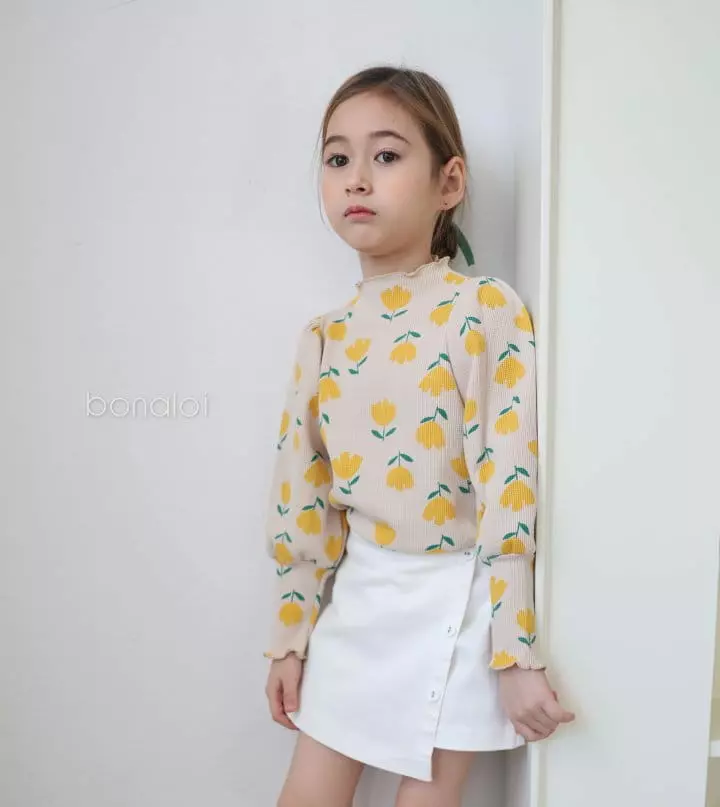 Bonaloi - Korean Children Fashion - #todddlerfashion - Tulip Waffle Tee - 8