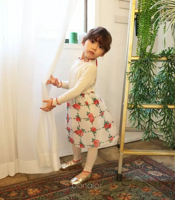 Bonaloi - Korean Children Fashion - #todddlerfashion - Rose Ogandy Skirt - 3