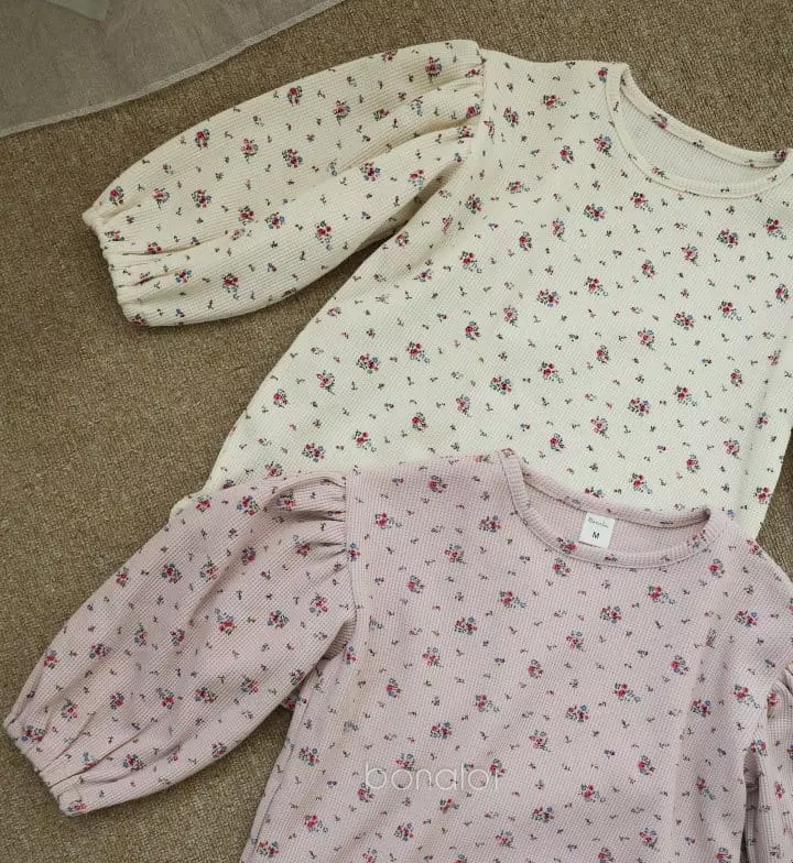 Bonaloi - Korean Children Fashion - #toddlerclothing - Nobe Waffle Long Tee