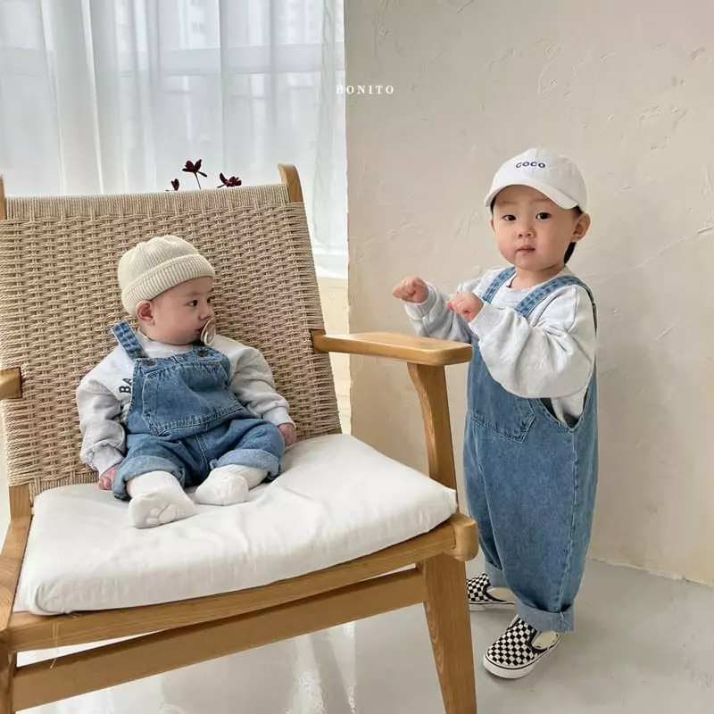Bonito - Korean Baby Fashion - #babyboutiqueclothing - Denim Dungarees Pants Bebe - 6