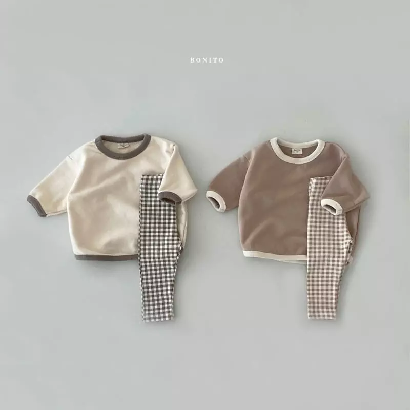 Bonito - Korean Baby Fashion - #babyoutfit - Color Piping Leggings Set Bebe 