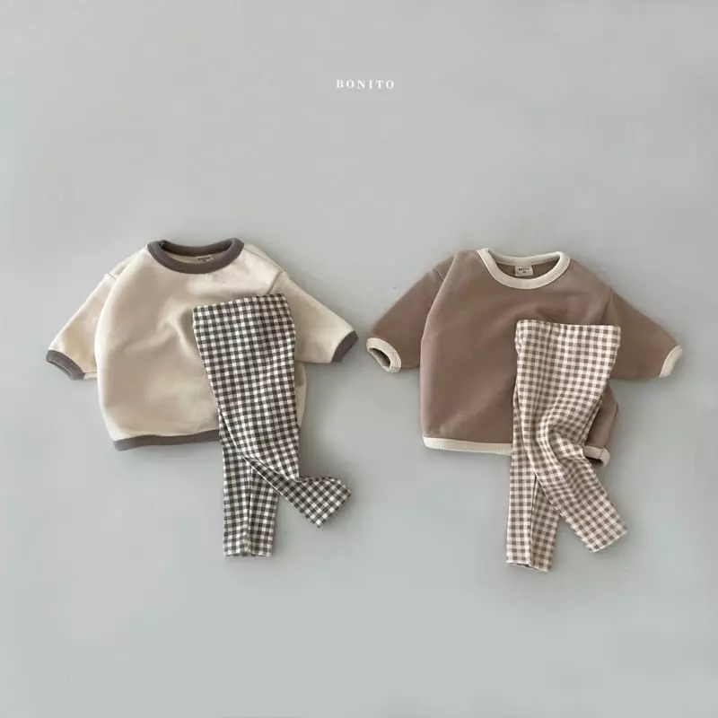 Bonito - Korean Baby Fashion - #onlinebabyboutique - Color Piping Leggings Set Bebe  - 3