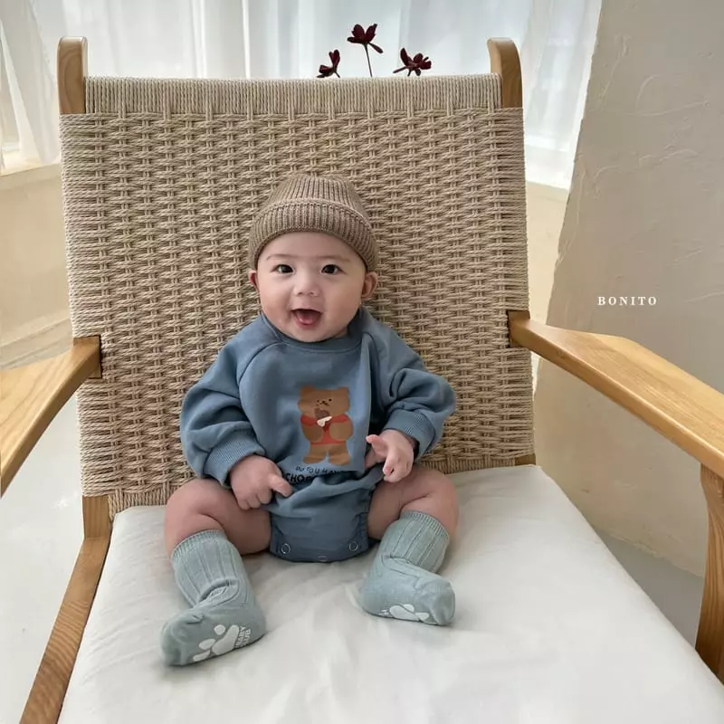 Bonito - Korean Baby Fashion - #onlinebabyshop - Choco Bear Bodysuit - 7