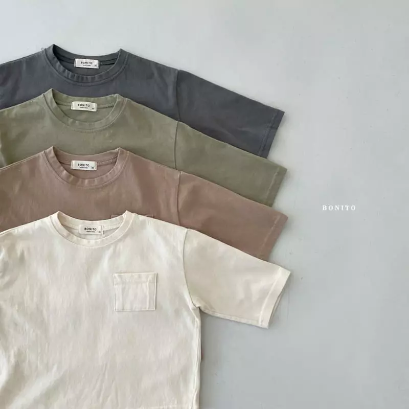 Bonito - Korean Children Fashion - #littlefashionista - Loose Pocket Tee - 3