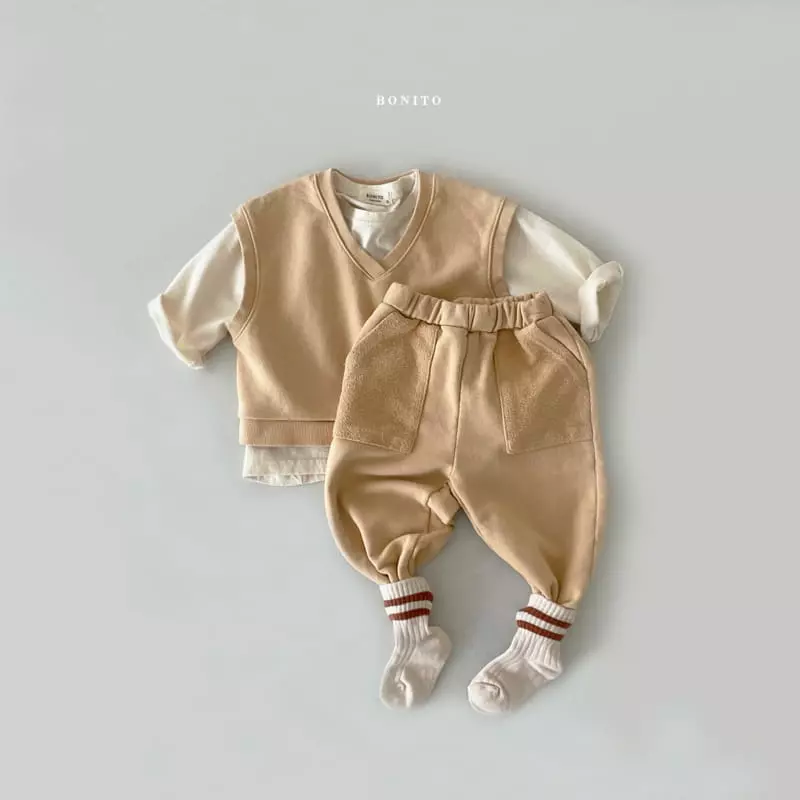 Bonito - Korean Children Fashion - #littlefashionista - Vest Top Bottom Set - 2