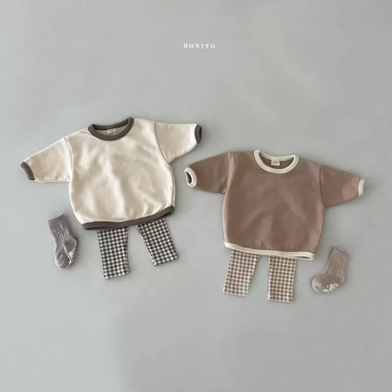 Bonito - Korean Children Fashion - #minifashionista - Color Piping Leggings Set Kids - 2
