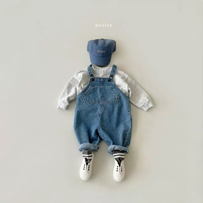 Bonito - Korean Children Fashion - #toddlerclothing - Denim Dungarees Pants Kids - 4