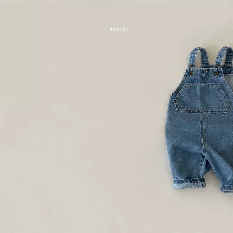 Bonito - Korean Children Fashion - #todddlerfashion - Denim Dungarees Pants Kids - 2
