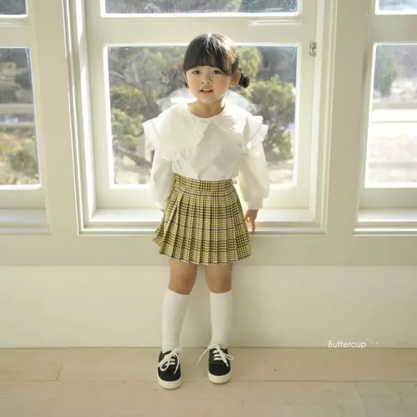 Buttercup - Korean Children Fashion - #kidsstore - Collar Blan Tee - 12