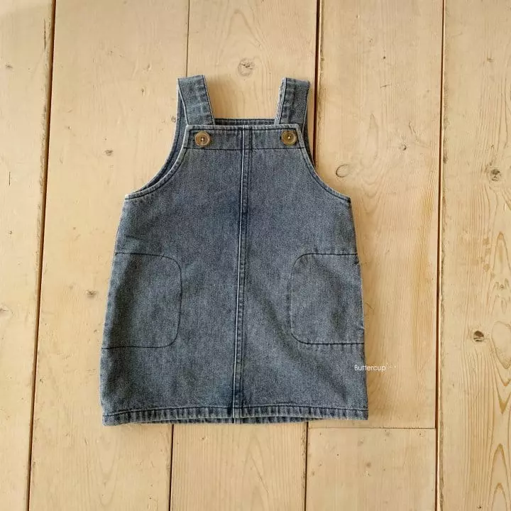 Buttercup - Korean Children Fashion - #minifashionista - Two Eay Dungarees Denim One-piece - 5