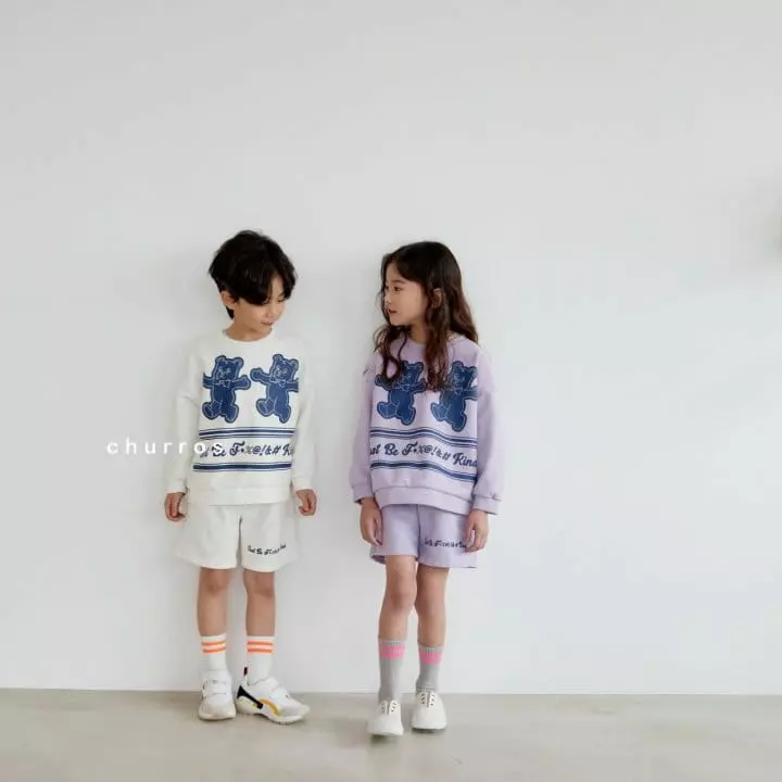CHURROS - Korean Children Fashion - #Kfashion4kids - Bear Top Bottom Set - 9