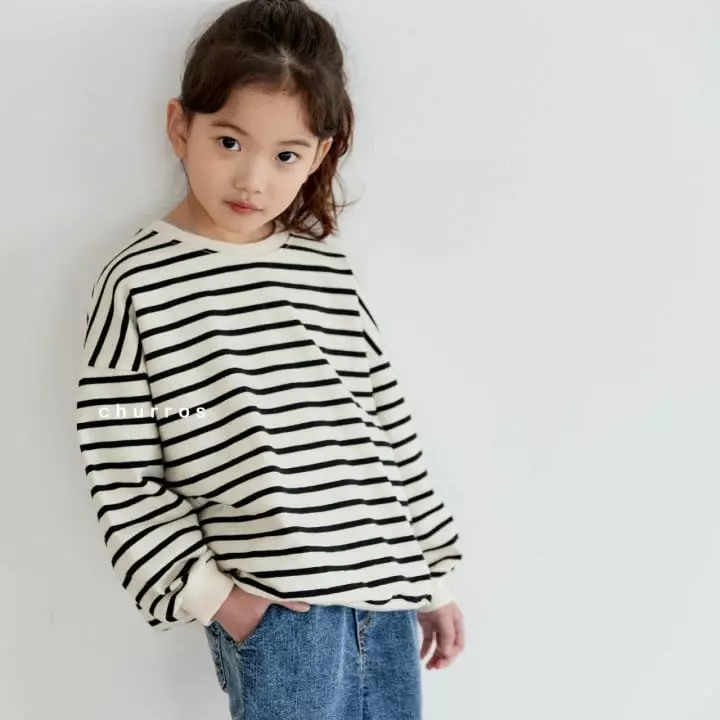 CHURROS - Korean Children Fashion - #kidzfashiontrend - Stripes Sweatshirt - 4