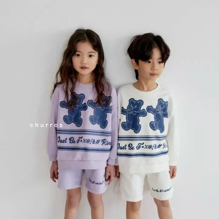 CHURROS - Korean Children Fashion - #childrensboutique - Bear Top Bottom Set - 2