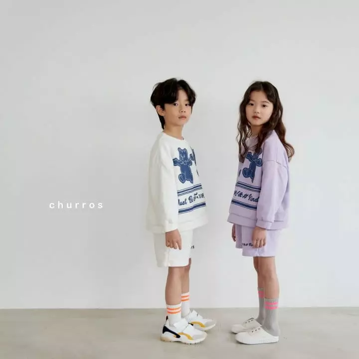 CHURROS - Korean Children Fashion - #designkidswear - Bear Top Bottom Set - 3