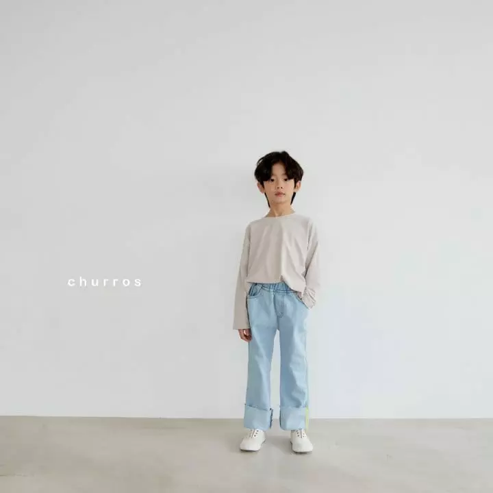 CHURROS - Korean Children Fashion - #kidsshorts - Roll Up Jeans - 10