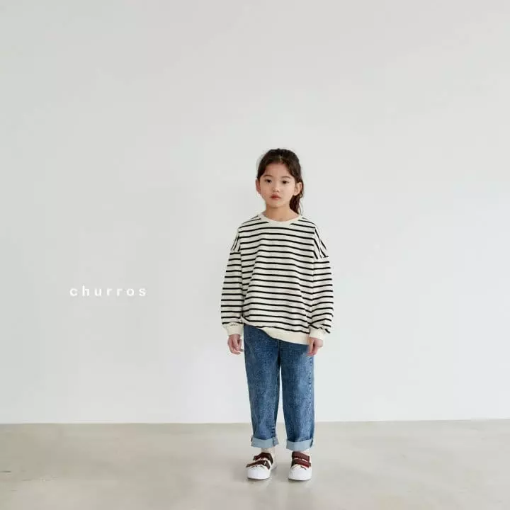 CHURROS - Korean Children Fashion - #kidsshorts - Stripes Sweatshirt