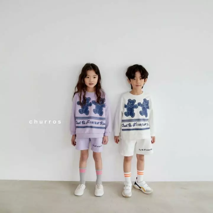 CHURROS - Korean Children Fashion - #kidsstore - Bear Top Bottom Set - 7
