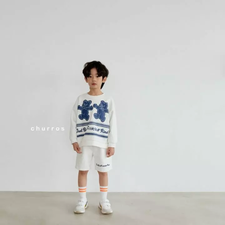 CHURROS - Korean Children Fashion - #littlefashionista - Bear Top Bottom Set - 10