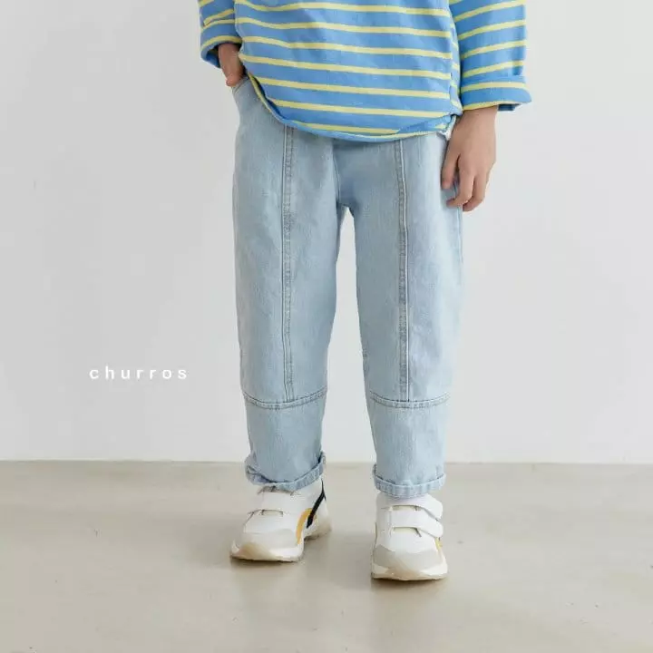 CHURROS - Korean Children Fashion - #littlefashionista - Slit Jeans - 5