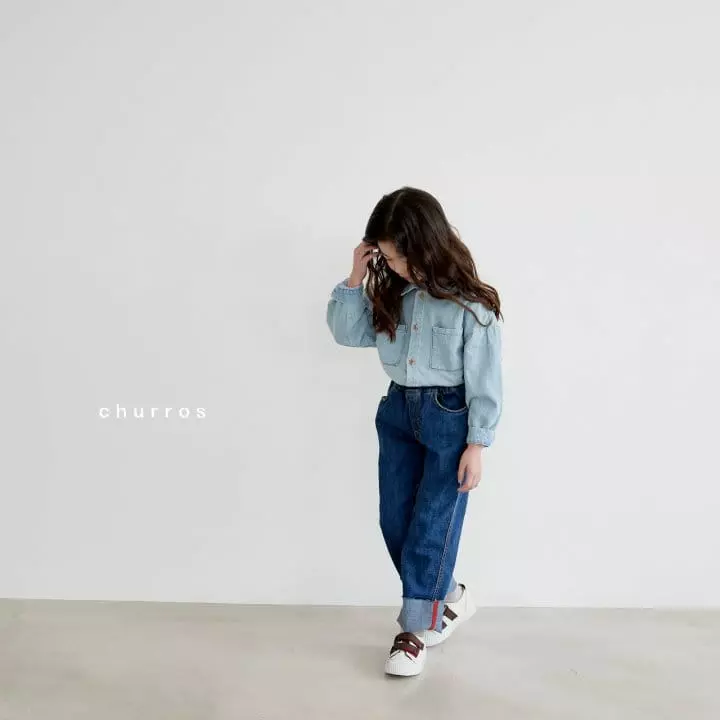 CHURROS - Korean Children Fashion - #prettylittlegirls - Roll Up Jeans