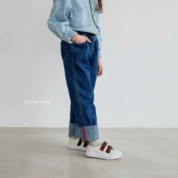 CHURROS - Korean Children Fashion - #toddlerclothing - Roll Up Jeans - 4