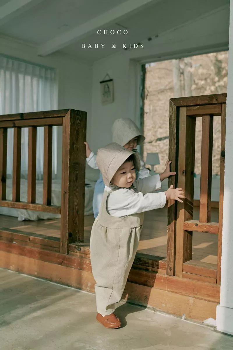 Choco bebe - Korean Baby Fashion - #babyboutique - Bebe Span Dot Dungarees Bodysuit - 3