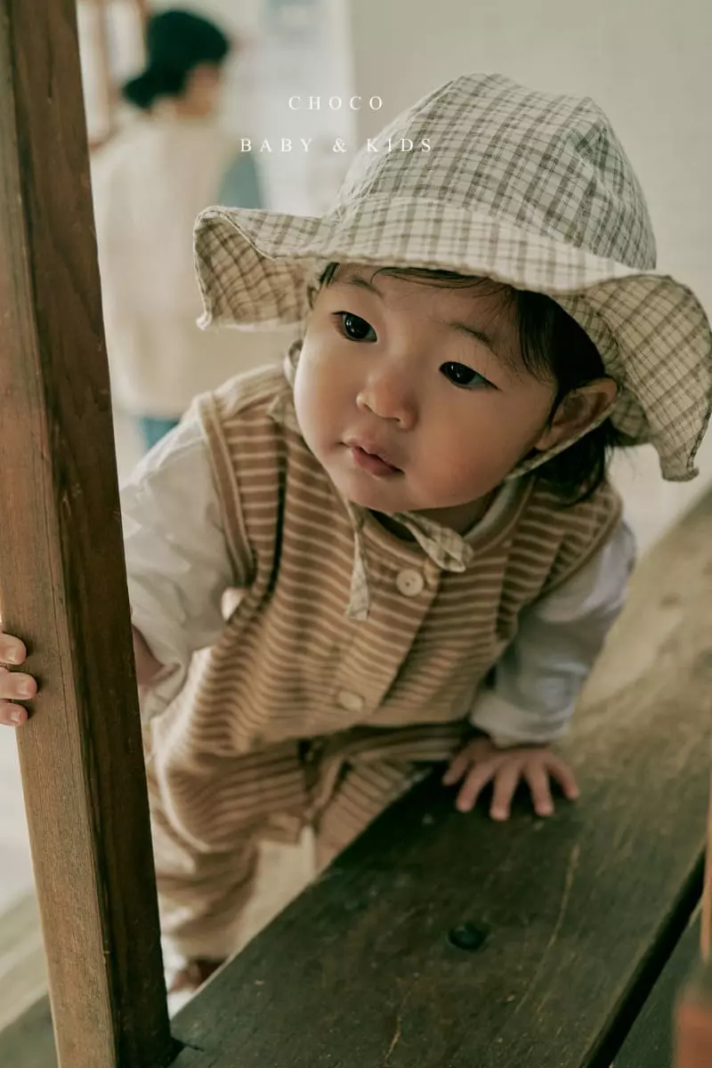 Choco bebe - Korean Baby Fashion - #babyboutique - Bebe Sripes Pocket Sleeveless Bodysuit - 2
