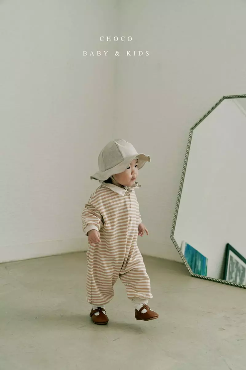 Choco bebe - Korean Baby Fashion - #babyfashion - Bebe Stripes Collar Bodysuit - 5