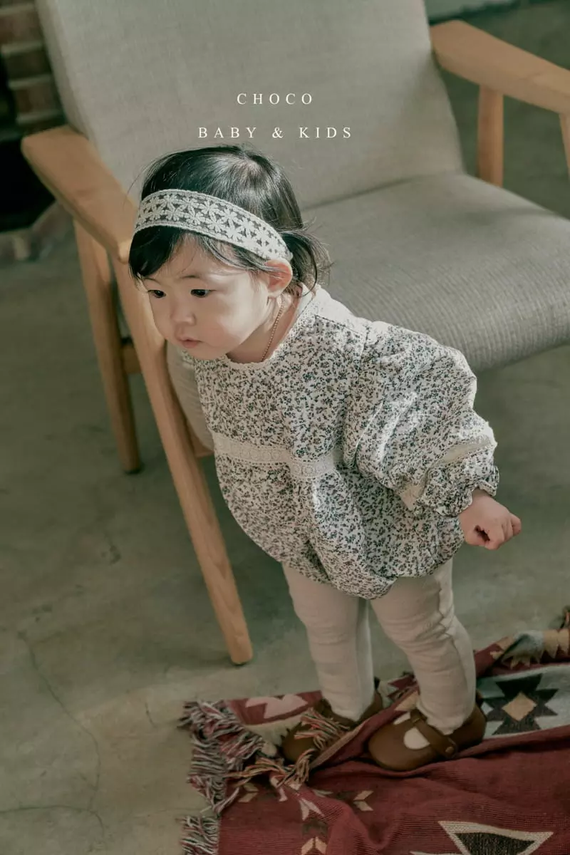 Choco bebe - Korean Baby Fashion - #babyfashion - Bebe Shirring Lace Bodysuit - 2