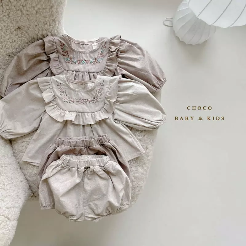 Choco bebe - Korean Baby Fashion - #babyfashion - Bebe Daphne Top Bottom Set - 10