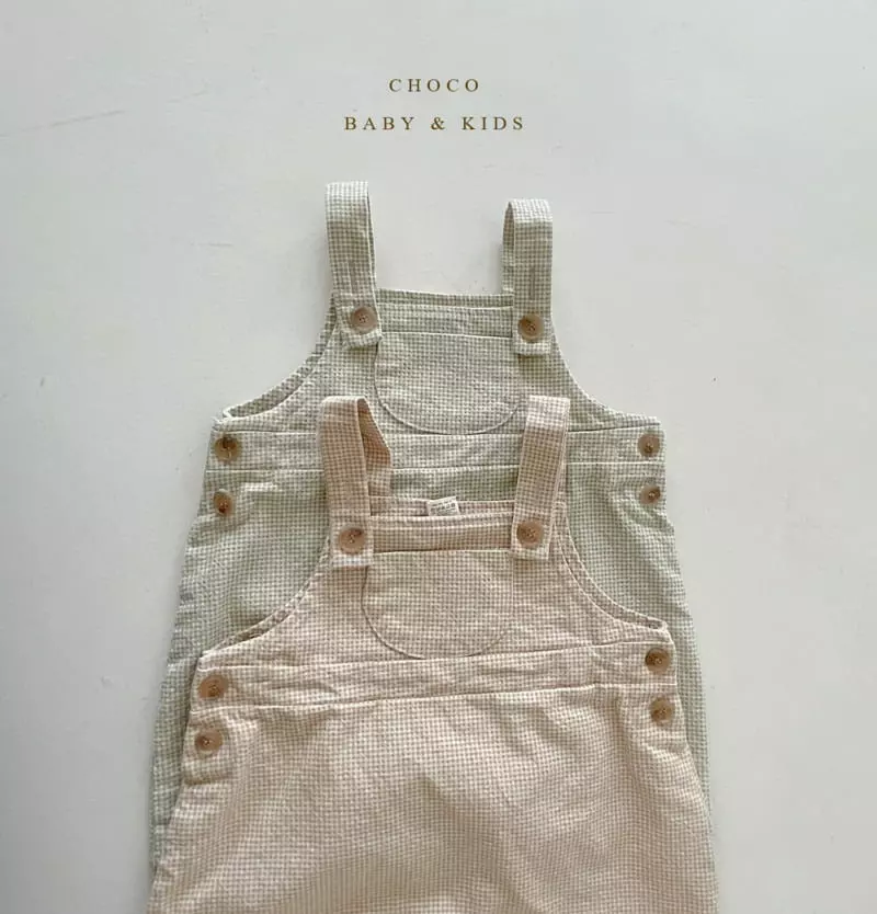 Choco bebe - Korean Baby Fashion - #babyfever - Bebe Apple Dungarees Short Bodysuit - 9