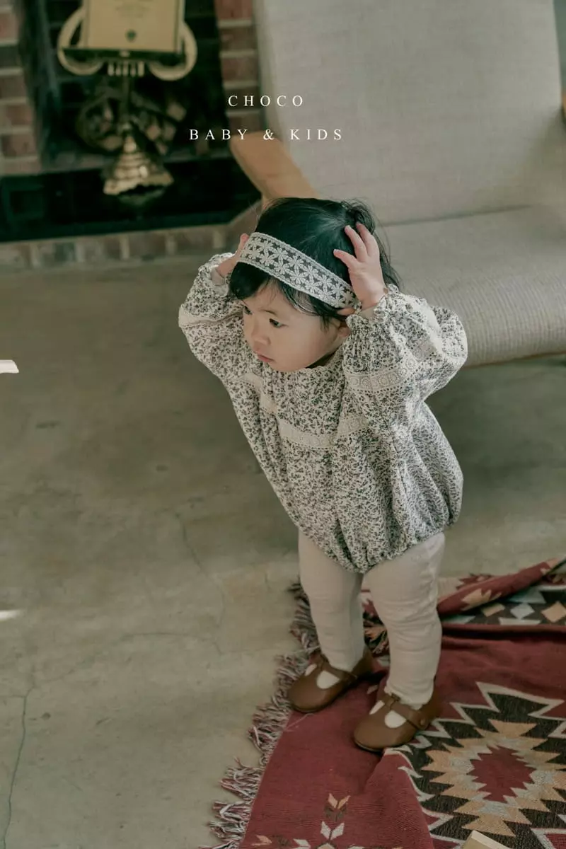 Choco bebe - Korean Baby Fashion - #babyfever - Bebe Shirring Lace Bodysuit - 3
