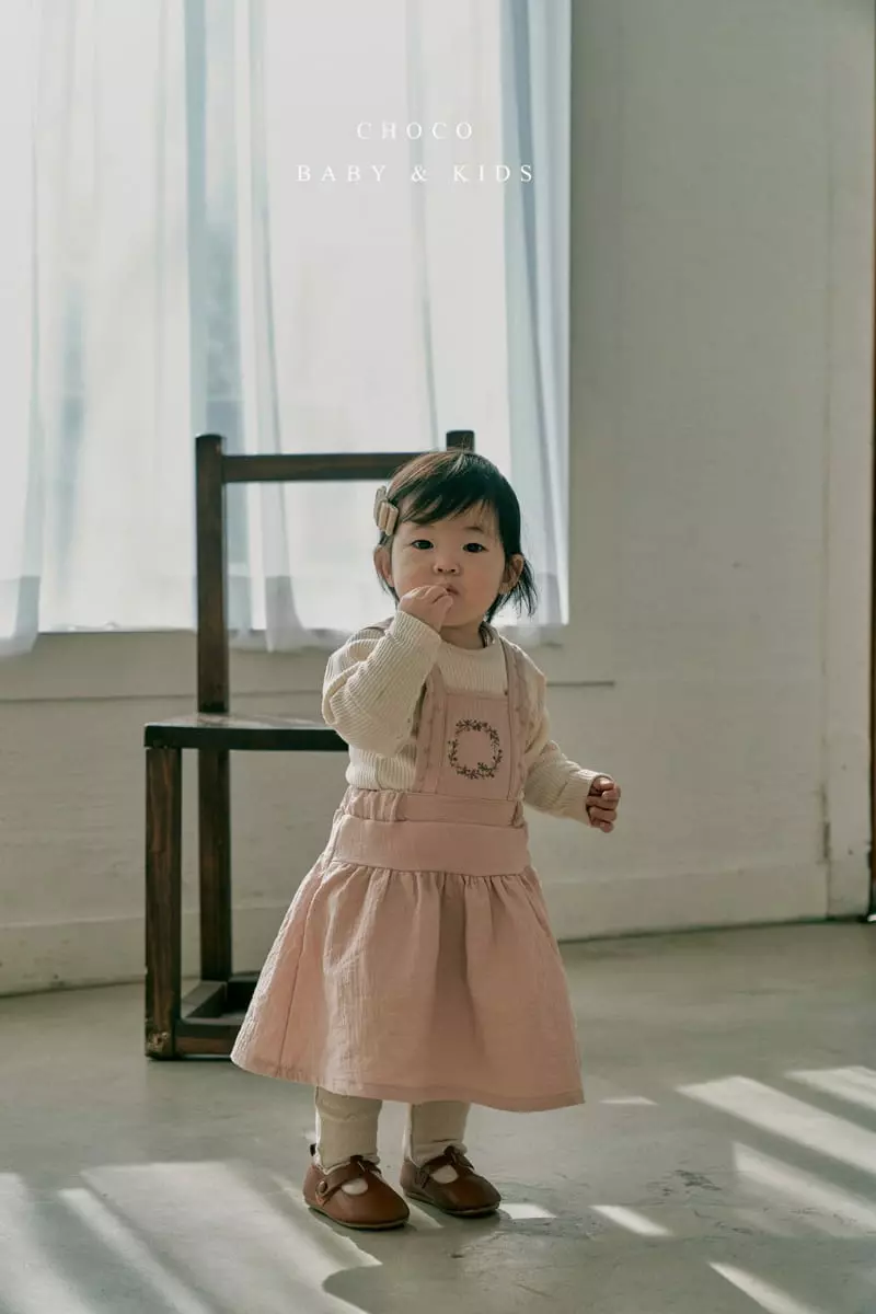 Choco bebe - Korean Baby Fashion - #babyfever - Bebe Marie Dungaress Skirt Bodysuit