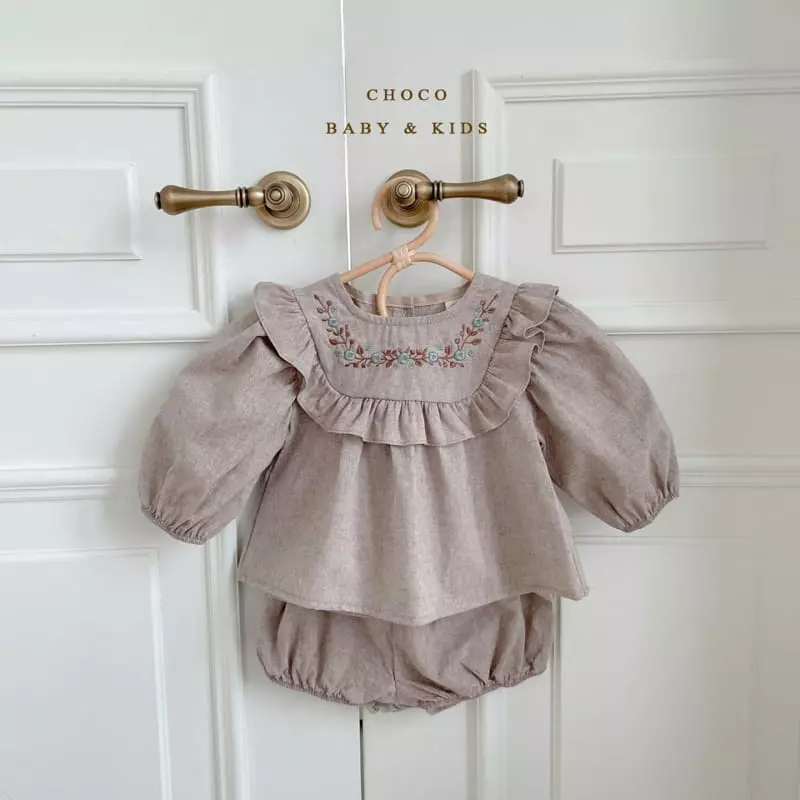 Choco bebe - Korean Baby Fashion - #babyfever - Bebe Daphne Top Bottom Set - 11