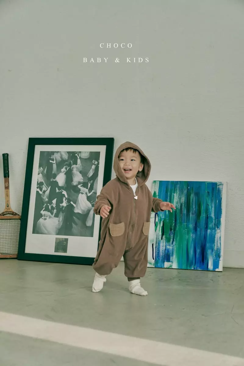 Choco bebe - Korean Baby Fashion - #babygirlfashion - Bebe Hoody Span Zipper Bodysuit - 2