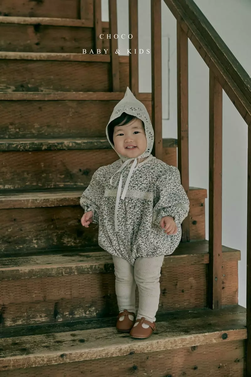 Choco bebe - Korean Baby Fashion - #babyfever - Bebe Shirring Lace Bodysuit - 4