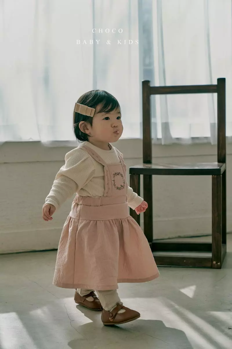 Choco bebe - Korean Baby Fashion - #babygirlfashion - Bebe Marie Dungaress Skirt Bodysuit - 2