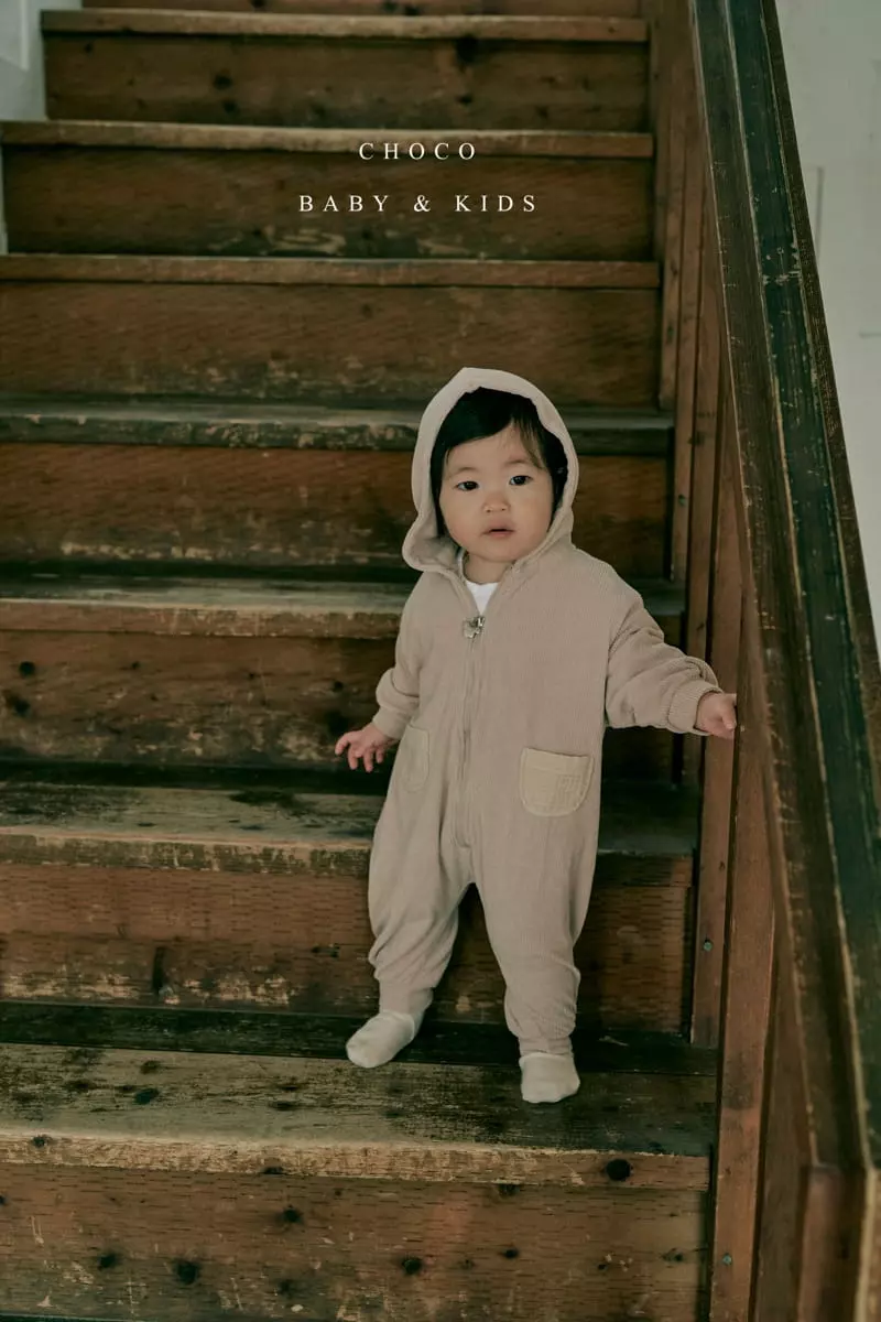 Choco bebe - Korean Baby Fashion - #babylifestyle - Bebe Hoody Span Zipper Bodysuit - 3