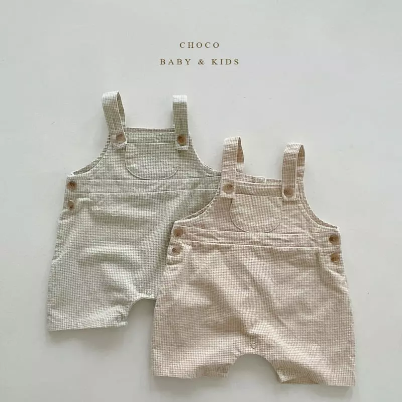 Choco bebe - Korean Baby Fashion - #babylifestyle - Bebe Apple Dungarees Short Bodysuit - 11