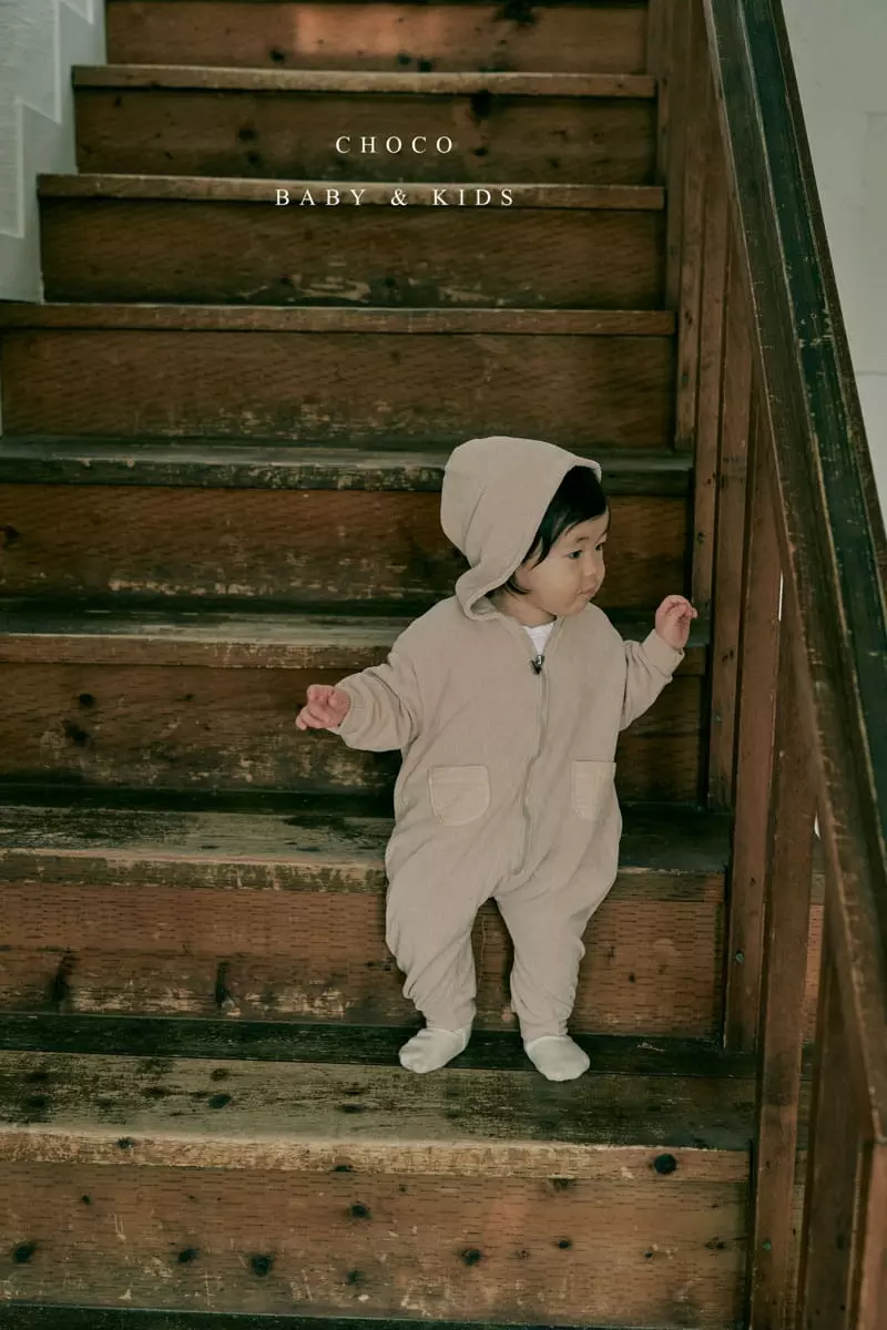 Choco bebe - Korean Baby Fashion - #babylifestyle - Bebe Hoody Span Zipper Bodysuit - 4
