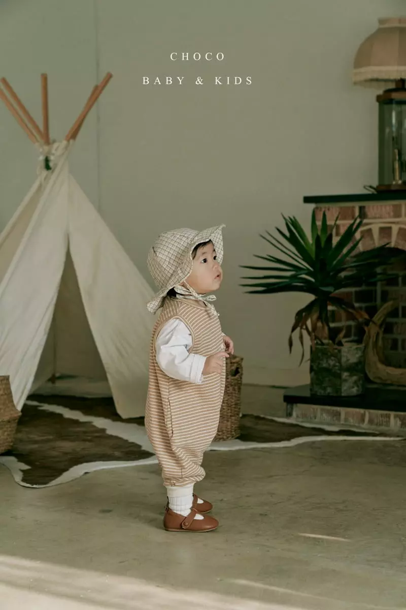 Choco bebe - Korean Baby Fashion - #babyoninstagram - Bebe Sripes Pocket Sleeveless Bodysuit - 10