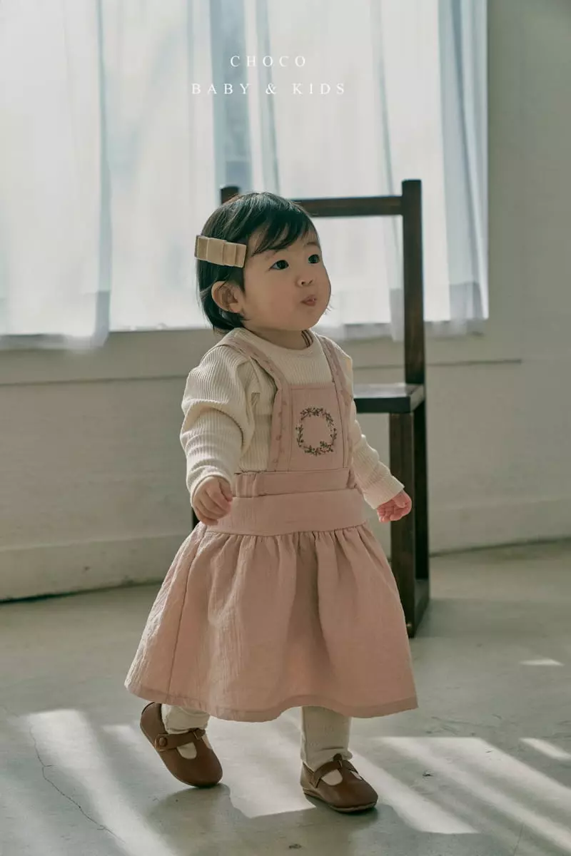 Choco bebe - Korean Baby Fashion - #babylifestyle - Bebe Marie Dungaress Skirt Bodysuit - 4